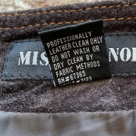 MISDEMEANOR Women's 7/8 Brown Beige Black Leather Patchwork Boho Hippie Pants - Picture 9 of 12